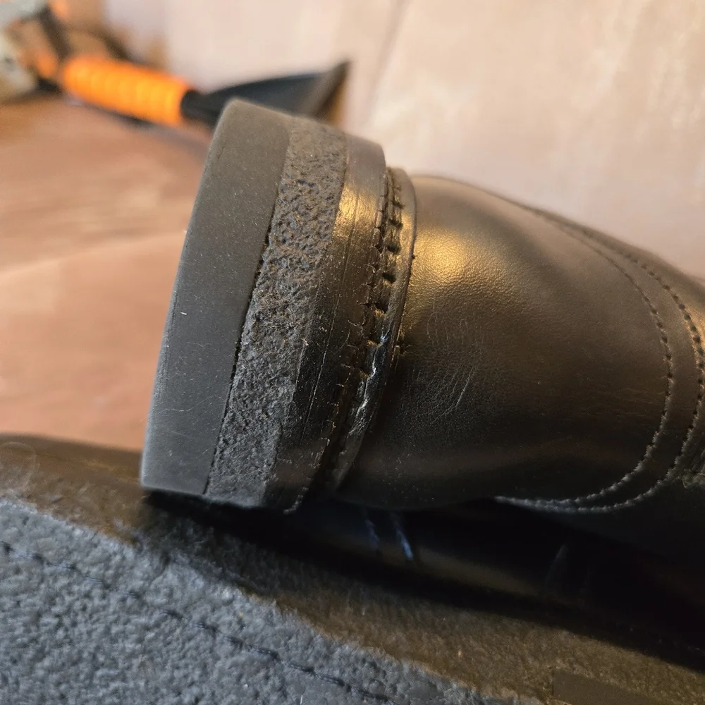 Coach Authentic Harvey Mens 7.5D Black Leather Shearling Lined  Ankle Boots
